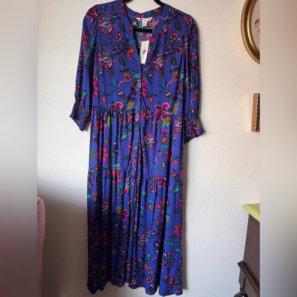 Vibrant Floral Long Sleeve Dress